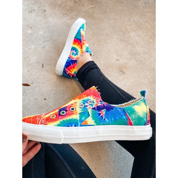 RAINBOW TIE DYE SLIP ON SNEAKER - Picture 2 of 4